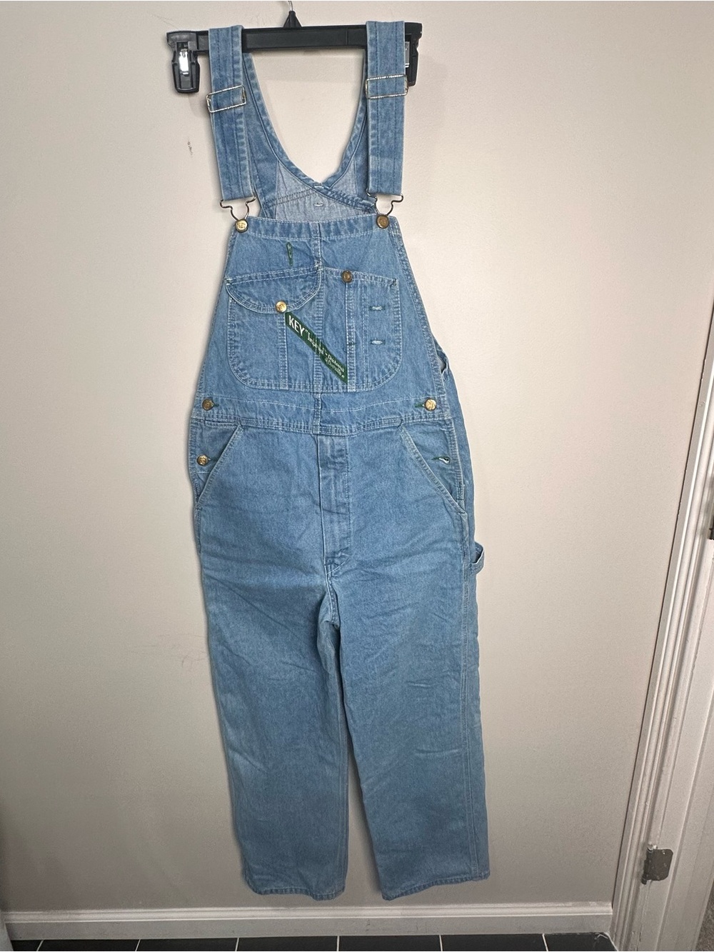 Key Imperial Light Blue Denim Overalls with Front Pocket